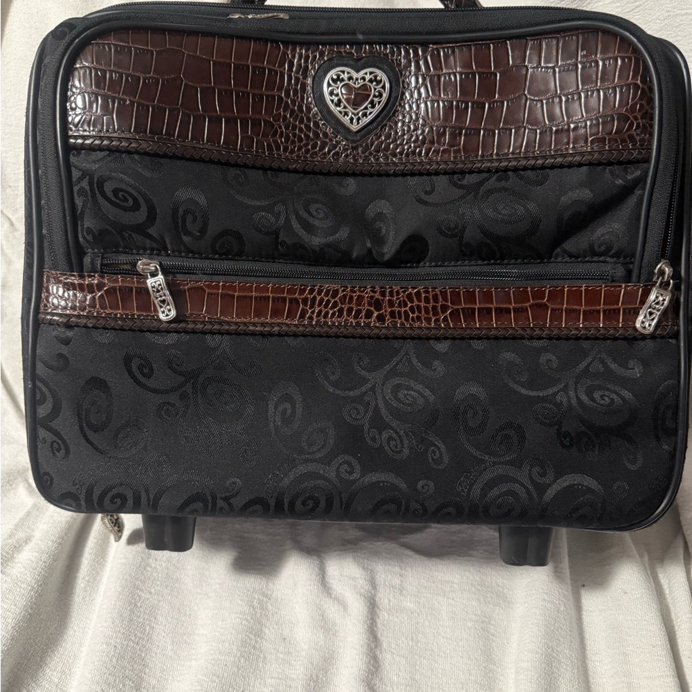 Brighton Black and Brown Travel Bag with Heart Emblem